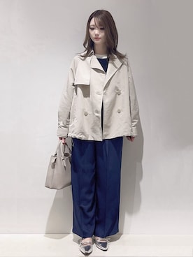 「grove（グローブ）のアイテム（パンツ）」を使った、hitomiさん（レディース・159cm）の春コーディネート