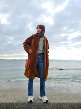 「natural couture（ナチュラルクチュール）のアイテム（その他アウター）」を使った、ARINA / 杉本侑菜さん（レディース・163cm）の冬コーディネート