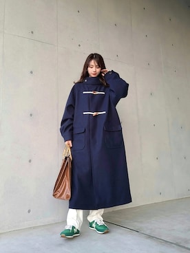 「秋コーデ」｜「アイテム（ダッフルコート）」を使った、ARINA / 杉本侑菜さん（レディース・163cm）の秋コーディネート
