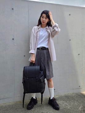 「アイテム（バックパック/リュック）」を使った、ARINA / 杉本侑菜さん（骨格ウェーブ・レディース・163cm）の夏コーディネート