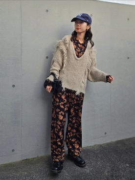 「アイテム（オールインワン・サロペット）」を使った、ARINA / 杉本侑菜さん（レディース・163cm）の秋コーディネート