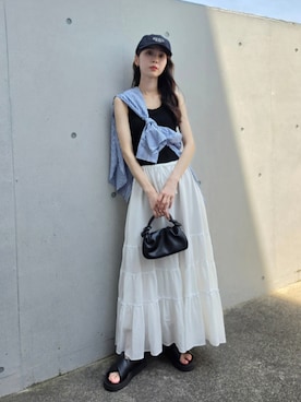 「GU（ジーユー）のアイテム（帽子）」を使った、ARINA / 杉本侑菜さん（レディース・163cm）の夏コーディネート