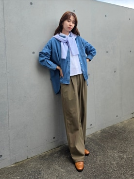 「タックワイドパンツ」｜ARINA / 杉本侑菜さん（レディース・163cm）の秋コーディネート