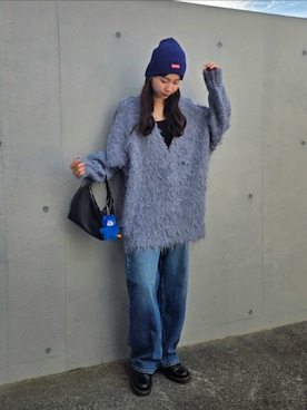 「アイテム（ニットキャップ/ビーニー）」を使った、ARINA / 杉本侑菜さん（レディース・163cm）の秋コーディネート