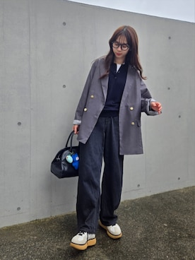 「アイテム（テーラードジャケット）」を使った、ARINA / 杉本侑菜さん（レディース・163cm）の秋コーディネート