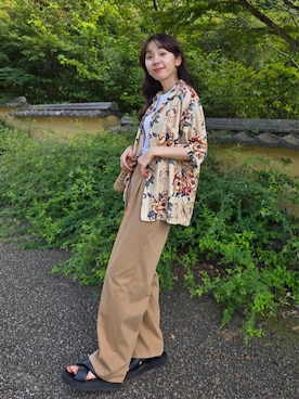 「アイテム（かごバッグ）」を使った、ARINA / 杉本侑菜さん（レディース・163cm）の秋コーディネート