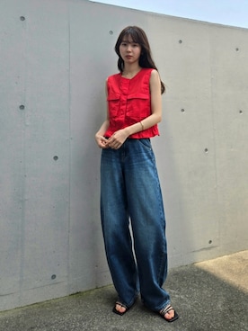 「アイテム（ブレスレット）」を使った、ARINA / 杉本侑菜さん（レディース・163cm）の夏コーディネート