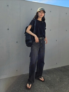 「アイテム（バックパック/リュック）」を使った、ARINA / 杉本侑菜さん（骨格ウェーブ・レディース・163cm）の夏コーディネート