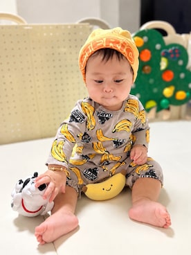 「アイテム（その他ベビーウェア）」を使った、Beko ちゃんさん（キッズ・70cm）の秋コーディネート