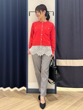 「grove（グローブ）のアイテム（パンツ）」を使った、Orikaさん（レディース・154cm）の春コーディネート