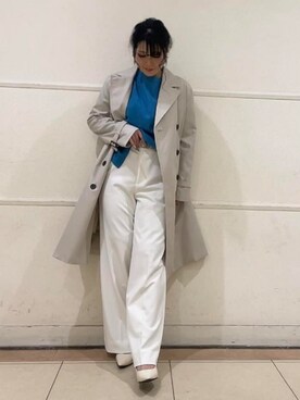 「アイテム（トレンチコート、グレー系）」を使った、watanabeさん（レディース・153cm）の冬コーディネート