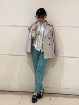 「アイテム（トレンチコート、グレー系）」を使った、watanabeさん（レディース・153cm）の冬コーディネート