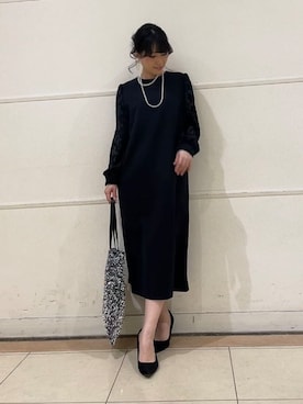 「UNTITLED（アンタイトル）のアイテム（ワンピース/ドレス）」を使った、watanabeさん（レディース・153cm）の冬コーディネート