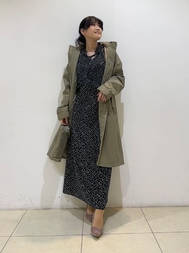 「アイテム（モッズコート、グリーン系）」を使った、watanabeさん（レディース・153cm）の春コーディネート