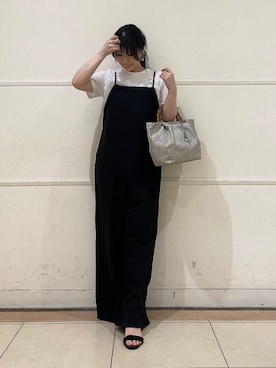 「INDIVI（インディヴィ）の【洗える】レイヤード風レースコンビTシャツ（Tシャツ/カットソー）」を使った、watanabeさん（レディース・153cm）の夏コーディネート