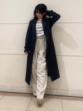 「アイテム（トレンチコート、ブルー系）」を使った、watanabeさん（レディース・153cm）の春コーディネート