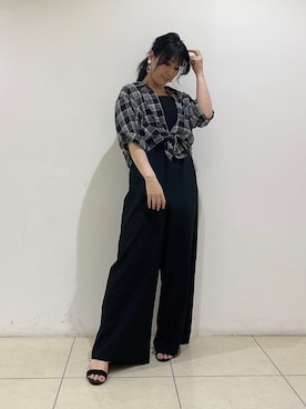 「アイテム（オールインワン・サロペット）」を使った、watanabeさん（レディース・153cm）の夏コーディネート