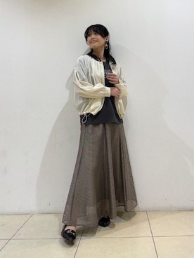 「INDIVI（インディヴィ）のアイテム（ブルゾン）」を使った、watanabeさん（レディース・153cm）の春コーディネート