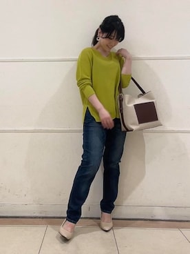 「Healthy denim（ヘルシーデニム）のアイテム（デニムパンツ）」を使った、watanabeさん（レディース・153cm）の春コーディネート