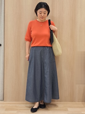 「Sunauna（スーナウーナ）のアイテム」を使った、ふるさん（レディース・157cm）の春コーディネート