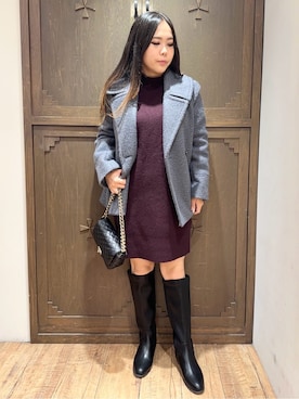 「アイテム（ピーコート、グレー系）」を使った、kanaさん（レディース・159cm）の秋コーディネート