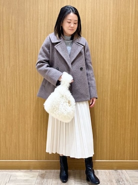 「アイテム（ピーコート、ブラウン系）」を使った、aさん（レディース・160cm）の秋コーディネート