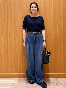 「アイテム（チャーム、ブラック系）」を使った、aさん（レディース・160cm）の秋コーディネート