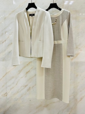 「COUP DE CHANCE（クードシャンス）の【日本製／セットアップ可】ジャージ素材のカラーレスジャケット（Collarless jacket、グレー系）」を使った、梶さん（レディース・162cm）の秋コーディネート