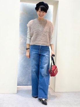 「Lee（リー）のアイテム（ショルダーバッグ）」を使った、Keiさん（レディース・158cm）の秋コーディネート