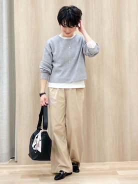 「grove（グローブ）のアイテム（パンツ）」を使った、Keiさん（レディース・158cm）の冬コーディネート