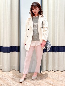「grove（グローブ）の【ふわっと心地よい足入れ】やわここち（R）Vカットパンプス（日本製）（パンプス、ベージュ系）」を使った、SAYAKAさん（レディース・161cm）の秋コーディネート