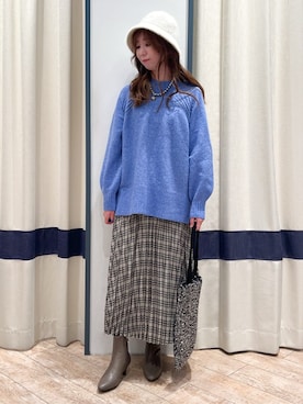「grove（グローブ）の【A4】スパンコールトート【入卒対応可】（トートバッグ、シルバー系）」を使った、SAYAKAさん（レディース・161cm）の冬コーディネート