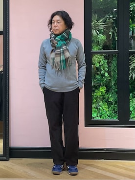 「TWEED MILL（ツイードミル）のアイテム」を使った、Nagaseさん（メンズ・176cm）の秋コーディネート