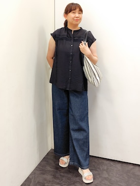 「SOMETHING（サムシング）のアイテム」を使った、こんちゃんさん（レディース・162cm）の春コーディネート