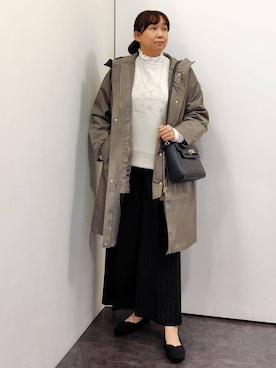 「アイテム（モッズコート、グリーン系）」を使った、こんちゃんさん（レディース・162cm）の冬コーディネート