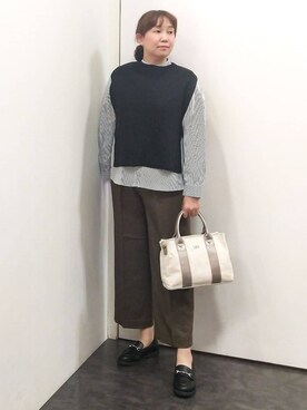 「Lee（リー）のアイテム（トートバッグ）」を使った、こんちゃんさん（レディース・162cm）の秋コーディネート