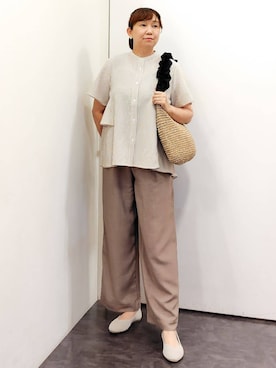 「アイテム（イヤリング、ベージュ系）」を使った、こんちゃんさん（レディース・162cm）の夏コーディネート