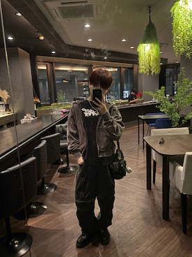 「アイテム（パーカー）」を使った、komaさん（メンズ・158cm）の春コーディネート