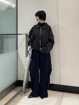 「goocy（グーシー）のアイテム」を使った、飯塚りおんさん（レディース・152cm）の秋コーディネート