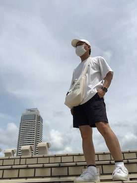 「TAKEO KIKUCHI（タケオキクチ）のアイテム（帽子）」を使った、Ayato Kaminaさん（メンズ・171cm）の夏コーディネート