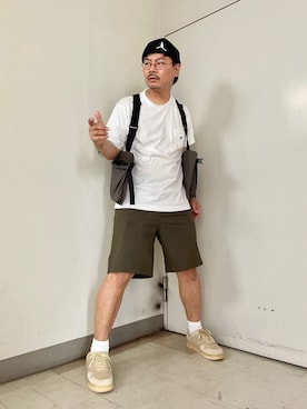 「アイテム（ブレスレット、グリーン系）」を使った、MAKOTO AI Kaminaさん（メンズ・170cm）の夏コーディネート