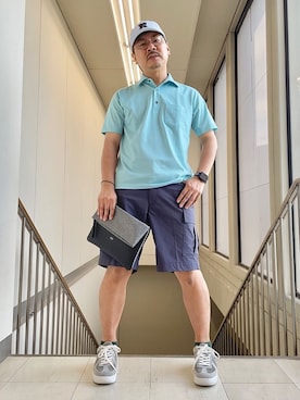 「アイテム（ブレスレット、グリーン系）」を使った、MAKOTO AI Kaminaさん（メンズ・170cm）の夏コーディネート