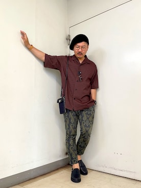 「TAKEO KIKUCHI（タケオキクチ）のアイテム（サンダル）」を使った、Ayato Kaminaさん（メンズ・171cm）の夏コーディネート