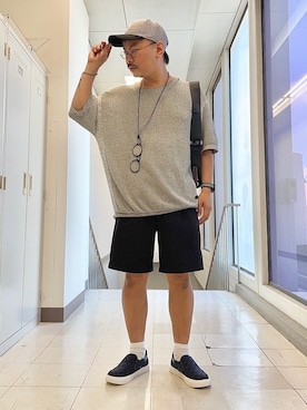 「アイテム（ブレスレット、グリーン系）」を使った、MAKOTO AI Kaminaさん（メンズ・170cm）の夏コーディネート
