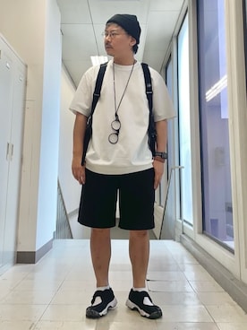 「TAKEO KIKUCHI（タケオキクチ）のアイテム」を使った、MAKOTO AI Kaminaさん（メンズ・170cm）の夏コーディネート
