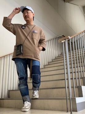「TAKEO KIKUCHI（タケオキクチ）のアイテム（帽子）」を使った、Ayato Kaminaさん（メンズ・171cm）の春コーディネート