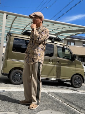 「TAKEO KIKUCHI（タケオキクチ）のアイテム（サンダル）」を使った、Ayato Kaminaさん（メンズ・171cm）の夏コーディネート