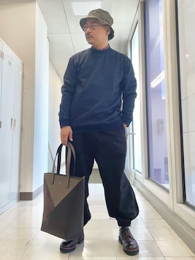 「アイテム（ハット、グリーン系）」を使った、MAKOTO AI Kaminaさん（メンズ・170cm）の秋コーディネート