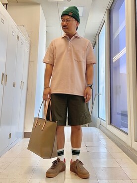 「アイテム（ブレスレット、グリーン系）」を使った、MAKOTO AI Kaminaさん（メンズ・170cm）の夏コーディネート