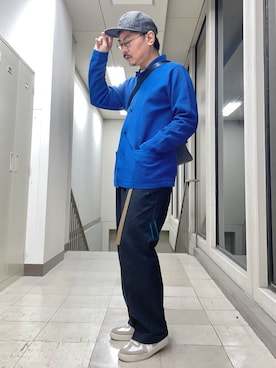 「アイテム（クラッチバッグ、グレー系）」を使った、MAKOTO AI Kaminaさん（メンズ・170cm）の冬コーディネート